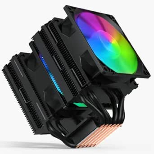 upHere CPU dzesētājs ar 6 siltuma caurulēm Dual Tower 92mm PWM Adresējams RGB LED ventilators CPU dzesēšanas ventilators Intel LGA 1700 1200 115X/AMD Ryzen AM4, D96C