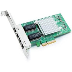 Gigabit PCI Express tīkla karte Intel I350-T4 E1G44HT - 82580 mikroshēma, 1 Gbit tīkla adapteris Ethernet PCI-E 2.0 X4 LAN, 10/100/1000Mbps Quad RJ45 porti NIC serverim