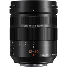 Panasonic Lumix G Leica DG Vario-Elmarit Profi-Objektiv, 12–60 mm, F2,8–4,0 ASPH., spiegellose Micro Four Thirds, Power OIS, h-es12060 (ASV schwarz)