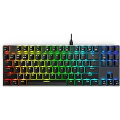 teamwolf bezvadu mehāniskā tastatūra RGB aizmugurgaismojuma 87 taustiņu pārvietošana ar N taustiņu, kas paredzēta spēļu PC Mac un klēpjdatoriem (zils slēdzis)