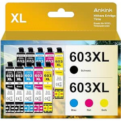 ANKINK saderīgas tintes kasetnes, kas jāaizstāj Epson 603XL kasetnei 603 XL WF-2820DWF WF-2830DWF XP-2100 XP-2150 XP-3100 XP-3150 XP-4100 XP-4150 Melnās krāsas iepakojums