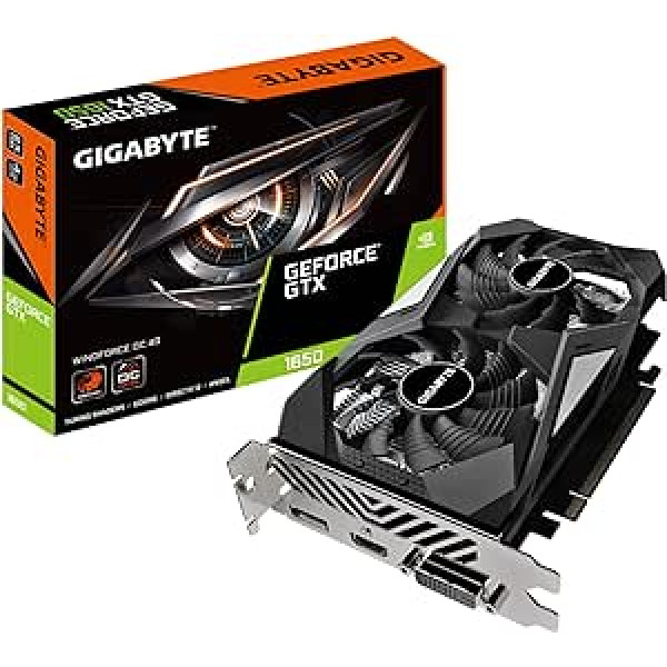 Gigabyte GeForce GTX 1650 D6 WINDFORCE OC 4G (rev. 2.0) Graphics Card, 172mm Compact Size, 4GB 128-Bit GDDR6, GV-N1656WF2OC-4GD REV2.0 Graphics Card