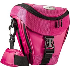 Mantona Colt Kameratasche - Universaltasche inkl. Schnellzugriff, Staubschutz, Tragegurt und Zubehörfach, geeignet für DSLM und DSLR Kameras, pink