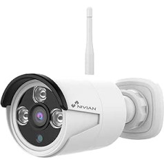 Nivian 3Mpx WiFi Bullet Camera Night Vision piemērots lietošanai iekštelpās un ārā IP66-H265 + kodēšana - saderīgs ar NIVIAN NV-KIT830W-4CAM un NV-KIT430W-4CAM videonovērošanas komplektu