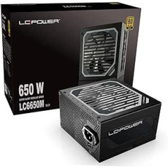 LC-POWER LC6650M 650 W datoru barošanas avoti Super Silent Modular Series Full Modular Cable Management 80Plus Gold