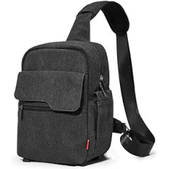 Cwatcun Camera Bag Canvas plecu soma, melna, fotokameru somas