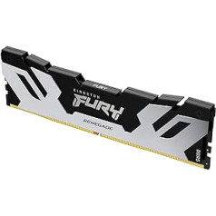 Kingston Fury Renegade DDR5 sudraba/melns XMP 16GB 7200MT/s CL38 DIMM galddatoru spēļu atmiņa — KF572C38RS-16