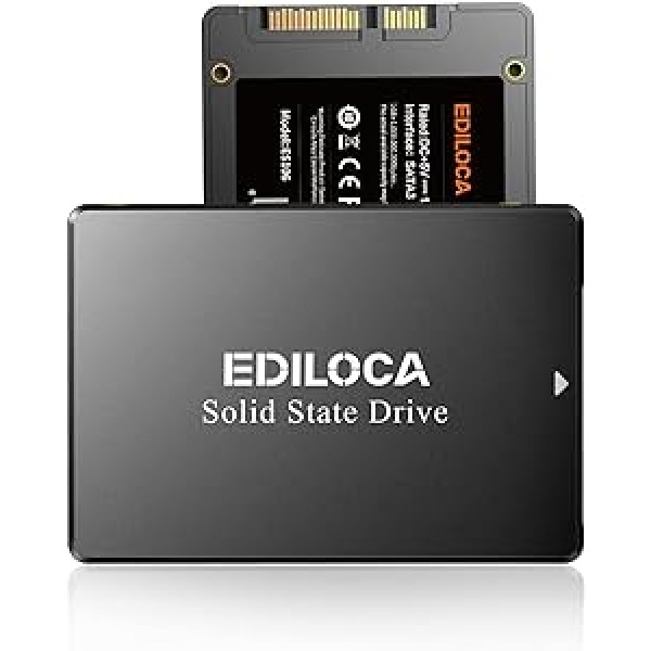 Ediloca ES106 256 GB SSD SATA III 2,5 collu 3D TLC NAND Flash iekšējais cietais disks, lasīšanas ātrums līdz 550 MB/s, datora vai klēpjdatora krātuve un krātuve (melna)