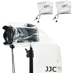 JJC kameras lietus pārsegs Canon Nikon Sony kamerām ar objektīvu un zibspuldzi līdz 28 x 17 cm (L x W) Caurspīdīgs kameras lietusmētelis lietus pārsegs lietus pārsegs lietus pārsegs lietus apģērbs