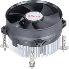 Akasa AK-CCE-7105EP procesora dzesētāja ventilators, dzesētājs un radiatora ventilators, radiatora pārveidotājs (CPU dzesētājs, ligzda LGA 1151/ligzda T (LGA 775 Core 2 Duo/Core 2 Quad, Core i3, Core i5, Core i7, Pentium i7, Melns/sudrabs, alumīn