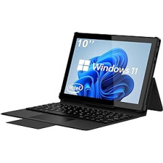 Tibuta Windows 11 planšetdators ar korpusu, Intel Celeron N4100 četrkodolu procesors, 6GB RAM 128GB ROM, noņemama tastatūra, 1280x800 IPS, 5MP + 2MP kamera, WiFi, Bluetooth, pārnēsājams (vācu tastatūra)