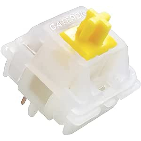 Gateron Milky Yellow Pro Switches, Linear, Pre-Lubricated, 5 Pin for Gaming Mechanical MX Keyboards (Pack of 72, Yellow)