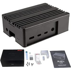 Akasa Pi-4 Pro | Fanless Raspberry Pi 4 Case | Fanless Case | Full Aluminium | Thermal Kit | eTeknix Editor's Choice Award | Compatible with Raspberry Pi 4 Model B | Black | A-RA08-M2B