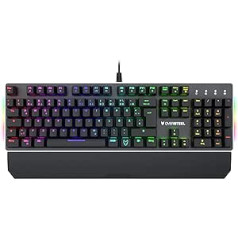 Oversteel Titanium Mechaninė žaidimų klaviatūra RGB Red Switch vokiškas išdėstymas