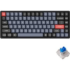 Keychron Wireless and Wired Mechanical RGB Keyboard with Hot-Swap K Pro Blue Switch, QMK/VIA Programmable Macros, 75% US Layout Keyboard with Aluminium Frame