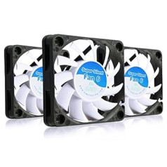 AABCOOLING Super Silent Fan 6 - Leise und Efizient 60mm Gehäuselüfter mit 4 Anti-Vibration-Pads - Mini Ventilator, 3D Drucker, PC Ventilator, PC Fan - Wertpaket 3 Stück