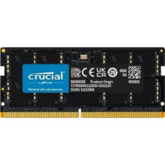 Būtiska operatīvā atmiņa 8 GB DDR5 5600MHz (vai 5200MHz vai 4800MHz) klēpjdatora atmiņa CT8G56C46S5