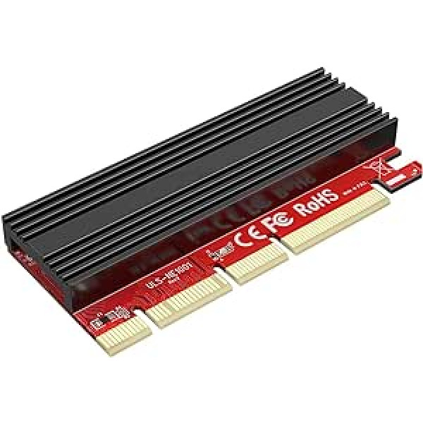 Cysslogy PCIe 4.0 līdz NVMe M.2 SSD adaptera atbalsts x4 x 8 x16 slots ar alumīnija radiatoru