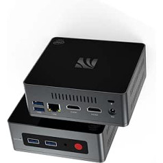 KUYIA ALIXO Mini PC, Windows 10, 8GB RAM, 128G, SSD Celeron J4125 (līdz 2.7GHz), Atbalsta 4K HD Dual HDMI Dual Wi-Fi (2.4G5.8G) Ethernet 1000M USB3.0X4 BT4.0, Black-8GB128GB