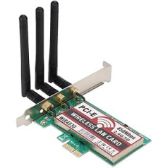 ASHATA dviejų juostų WiFi kortelė su 450 Mbps belaidžiu PCI Express adapteriu WiFi adapterio tinklo plokštė staliniam kompiuteriui, skirta Windows XP/8/8.1/10 (WIE4530)