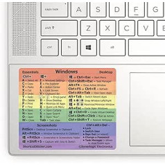 SYNERLOGIC Windows PC Reference Keyboard Shortcut Sticker - Laminated Vinyl, No-Residue Adhesive, for Any PC Laptop or Desktop LG: 3.5 x 2.95 Inches (Rainbow, Pack of 10)