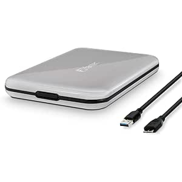 FANTEC ALU-25U3 (für den Einbau einer 6,35 cm (2,5 Zoll) SATA I/II/III Festplatte vai SSD, schraubenloser un werkzeugloser Festplatteneinbau, USB 3.0 SUPERSPEED Anschluss, Aluminum Gehäuse)