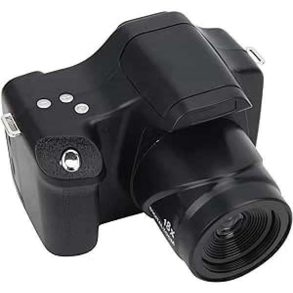 DSLR kamera fotografēšanai melns PVC 3,0 collu LCD ekrāns 18x tālummaiņas HD SLR kamera liela fokusa attāluma pārnēsājama digitālā kamera (standarta platleņķa objektīvs) (standarta izdevums +