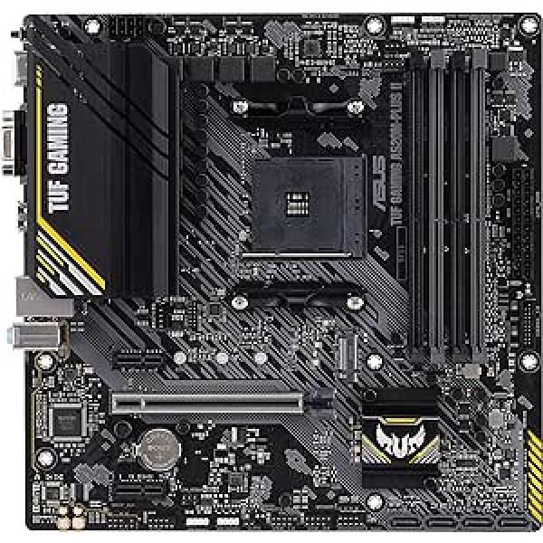 ASUS TUF Gaming A520M-PLUS II Micro ATX spēļu mātesplate (AMD A520 Ryzen AM4 ar M.2 atbalstu, USB 3.2 Gen.1, SATA 6 Gbps, Aura 2nd Gen.) Melna