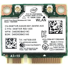 Intel Netzwerkprozessor 7260, HMWG.R überarbeitetes WiFi-WLAN AC 7260 H/T Dual Band 2 x 2 AC + Bluetooth HMC, įskaitant Befestigungsschrauben, Modelis: 7260. HMWG.R, PC/Computer and Elektronik