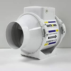 FANTRONIX TUBE FTX-TUBE-125-T In-Line nosūces ventilators ar taimeri 125 mm / 5 collu kanālam 240 V balts