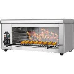 NOALED 2000 W elektrischer Käseschmelzgrill, kommerzieller Salamander-Broiler-Arbeitsplattengrill ar verstellbarem Gitter, 50–300 ℃ Edelstahl-Salamander-Ofen für M