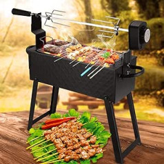 NOALED BBQ Elektro-Rotisserie-Set, Outdoor-Grill, zusammenklappbarer Grill, gebratene Lammkeule, Herd, automatisch, für den Haushalt, elektrisch, Holzkohle, gegrillter Fisch, Huhn, Kaninchen