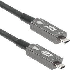 ACT USB C aktīvais optiskais kabelis (AOC) 5 m, USB C video kabelis USB 3.2 Gen2, 10 Gbps liela ātruma, USB C šķiedras aktīvais optiskais kabelis, videokonferencēm — AK4305