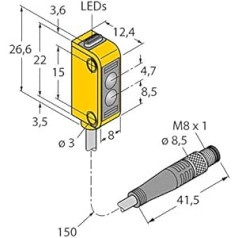 3072129-Q12AB6LPQ,Opto Sensor Reflexionslichtschranke m. Polarizācijas filtrs