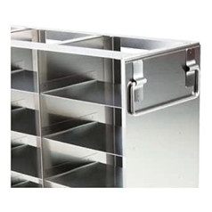 Cryomaster 4-6249 Edelstahl Schrankgestell für 10 Kryoboxen Kapazität, 5 Tief, 2 Hoch, 685mm x 133mm x 248mm, Silber