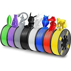 WENLISELL 8 Stück PLA-Filament für Drucker, 1,75 mm, 8 Farben, 3D-PLA-Druck-Filament, insgesamt 2 kg, Maßgenauigkeit +/- 0,03 mm, weit Compatibel für 3D-Druck