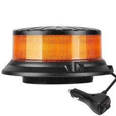 AGRISHOP ECER10R65 ECER10R65 12 V/24 V LED kravas automašīnas gaismas magnētiskā bāze 36 LED 9 režīmu dzeltens indikators gaiši oranžs dzeltens LED dzeltens gaismas diodes brīdinājuma gaisma LED automašīnu brīdinājuma gaismas brīdināj