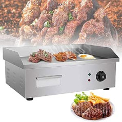 NOALED Kommerzielle Elektrische Grillplatte, 3000 W Elektrische Flachgrill-Kochplatte, 50~300 ℃ Einstellbare Temperatur Teppanyaki für Home BBQ Barbecue Omelette Frie