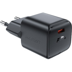 Acefast Mini GaN PD 20W USB-C tinklo įkroviklis, juodas