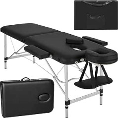 Tectake mobilus aliuminio masažo stalas 2 zonų, reguliuojamo aukščio, įskaitant aukštos kokybės aliuminio galvos atramą ir įvairių spalvų krepšį.