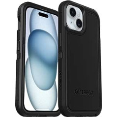 OtterBox Defender XT futrālis iPhone 15 / iPhone 14 / iPhone 13 ar MagSafe, triecienizturīgs, īpaši izturīgs aizsargvāciņš, pārbaudīts 5x militārajā standartā, melns