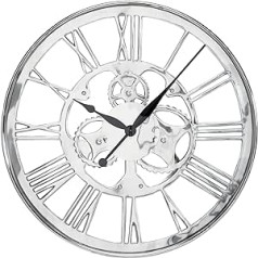 Kare Design Wanduhr Gear, Silber, Wanduhr, Uhr, alumīnijs, stikls, Stahl, Quarzuhrwerk, 60x60x6 cm (H/B/T)