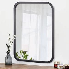 AOAOPQ įrėmintas stačiakampis sieninis veidrodis 40x50 cm juodas vonios kambarys didelis veidrodis vonios kambariui miegamasis prausyklos svetainė valgomasis kabantis horizontaliai arba vertikaliai