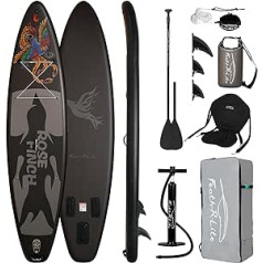 FEATH-R-LITE Aufblasbares Stand Up Paddling SUP lenta su Verstellbarem Paddel/Pumpe/Rucksack/Leine/wasserdichte Tasche/Kajak Sitz 350 * 83 * 15 cm