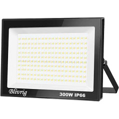 Blivrig LED āra prožektors 300 W, 30000 LM LED priekšējais lukturis Super Bright LED prožektors 3000 K silti balts āra prožektors, ūdensizturīgs IP66 LED āra gaismas prožektors pagalmam, garāžai, sportam