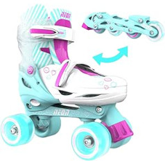 Yvolution Neon Combo slidas, 2-1 kvadraciklu un skrituļslidas bērniem ar viegliem riteņiem, iekštelpu un āra sporta apavi, regulējams izmērs 3-6, maināmas skrituļslidas zēniem, meitenēm, pusaudžiem