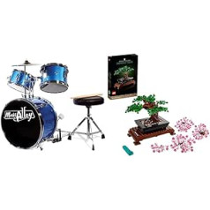 Music Alley Junior bungu komplekts bērniem ar kick Drum pedāli un LEGO ikonām Bonsai Tree