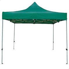 AKTIVE 61139 Outdoor Folding Gazebo Green Awning 3 x 3 cm Height Adjustable UV Protection Waterproof Steel with Carry Bag Beach Tent Camping Garden