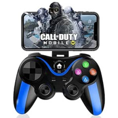 Belaidis žaidimų valdiklis, skirtas Android, Megadream MFi Bluetooth Mobile Gamepad vairasvirtė, skirta iOS/iPhone 13/Mini/13 Pro Max/12/11, skirta OnePlus/Xiaomi/Samsung/Motorola/Sony/Huawei Direct Play (mėlyna)