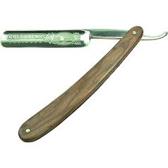 Gold Badger Adult Half Hollow Carbon Steel, Olive Wood Handle Cut Logo Straight Razor – Multicolour – One Size